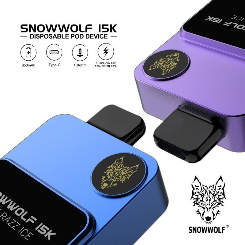 SnowWolf 15K 15000 Puffs Quick Charge Disposable Vape